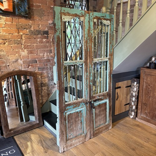 Pair vintage wooden door - wooden,