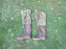Vintage mens angling fishing waders long rubber welly boots size 9 prop display