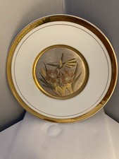 The Art of Chokin 24K Gold Plated Rim 8’ Plate Etching Created With Pure Copper