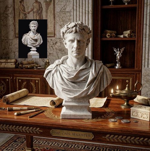 Augustus caesar octavius bust - octavius-,
