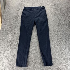 Zara Chino Pants Mens 30x30 Navy Blue Polyester Stretch Slim Fit Straight