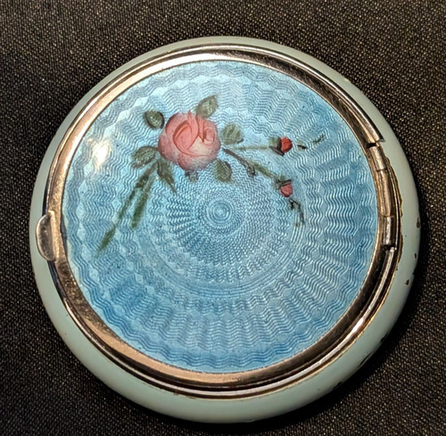 Vintage guilloche blue - blue, enamel
