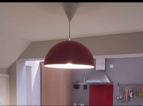 Ikea red kitchen pendant - kitchen,