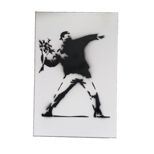 Banksy original flower thrower - banksy,