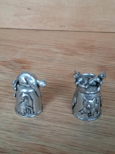 Vintage set cat thimbles - vintage,