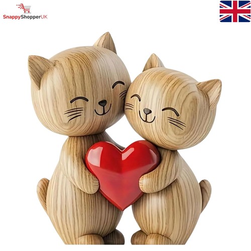 Charming wooden cat - charming, couple