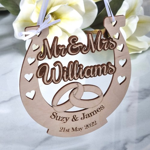 Wedding horseshoe personalised - wedding,