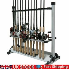 Fishing Rod Rack Stand Storage Holder Aluminum Alloy Display Rack 24 Rods UK
