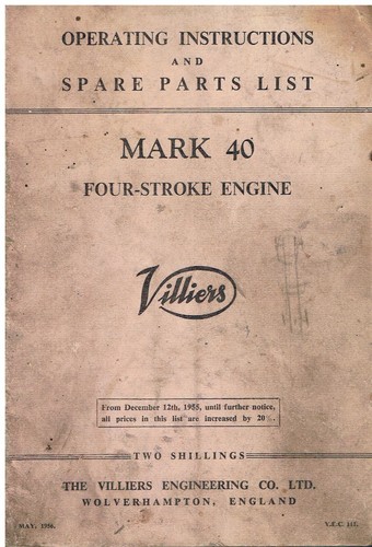Villiers mk40 cyl - villiers, (395cc)