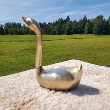 Vtg Solid Brass Goose Duck
