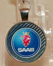 Saab keyring silver plated