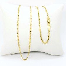 22K Solid Yellow Gold Singapore Chain Necklace 16" Choker 1.5mm Hallmarked 916