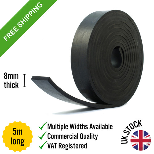 Solid rubber strip 8mm - solid,