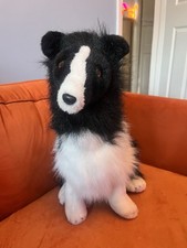 Realistic Large Rough Collie Dog Plush Soft Toy 23” Black & White Standing