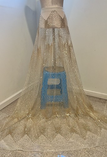 Gold sprinkles glitter lace - gold,