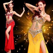 Belly Dance Costume Outfit Set Bra Belt Hip Scarf Skirt Bollywood Carnival Wear