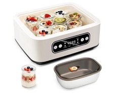 Digital Yogurt Maker Stainless Steel Inner Pot with 9 Glass Jars