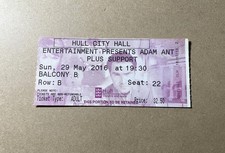 ADAM ANT CONCERT TICKET 2016