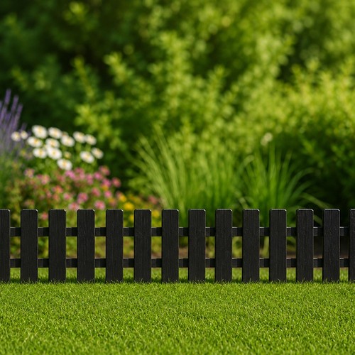 Black wooden picket - wooden,