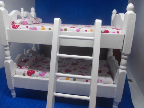 Pink and white bunk beds - white,