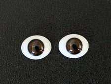 Solid glass eyes oval flat