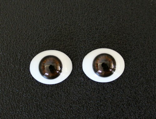 Solid glass eyes oval - , flat