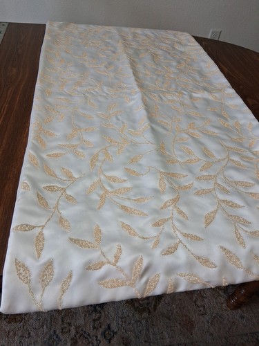 White satin table runner - runner, gold