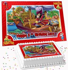 PETER PAN & HOOK BIRTHDAY PERSONALISED ICING EDIBLE COSTCO CAKE TOPPER R2-3215