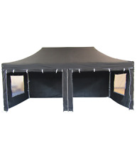 MCD Pop 32mm Black Heavy Duty Pop Up Gazebo 3m x 6m Easy Up Market With Sides