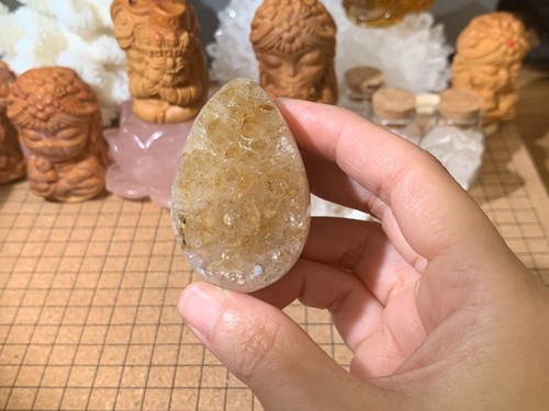 Small natural citrine geode - natural,