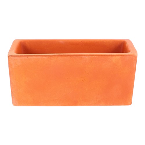 Terracotta flower pot trough - terracotta,
