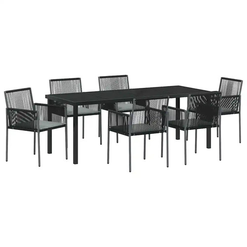 Garden dining set black - dining,