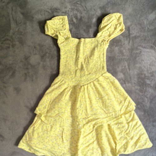 Yellow floral smocked puff - yellow,