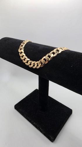 Solid 9ct gold curb bracelet - solid,