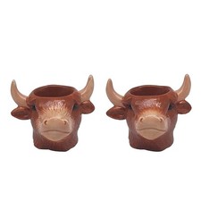 Ceramic Egg Cups Highland Cow Breakfast Egg Holder Utensil Decorative Gift Idea