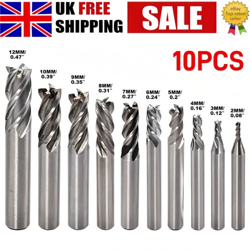 10pcs flute hss end mill - end,