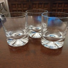 4 x Mid Century Dimple Dartington  Old Fashioned Whisky Tumbler Glasses  9cm