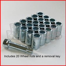 Chrome Tuner Wheel Nuts x 20 12x1.25 fits Subaru Impreza WRX STI Legacy Forester