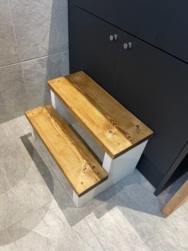Reclaimed wood steps urban - wood,