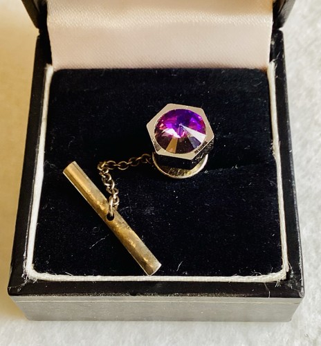 Vintage 1970s tie tack silver - vintage,