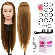 30" Hair Hairdressing Training Doll Head Mannequin with Clamp Braid Tools Set UK