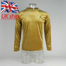 For TOS Captain Pike Kirk Top Shirts The Original Series Starfleet Gold Uniforms