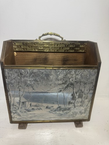Magazine rack vintage brass - rack,