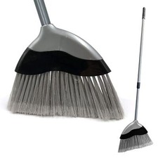 SOFT ANGLED INDOOR KITCHEN BROOM TELESCOPIC HANDLE SILVER BRUSH LAMINATE FLOOR