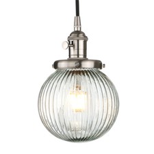 Industrial Pendant Light  5.9" Globe Glass Shade Kitchen Island Ceiling Lamp