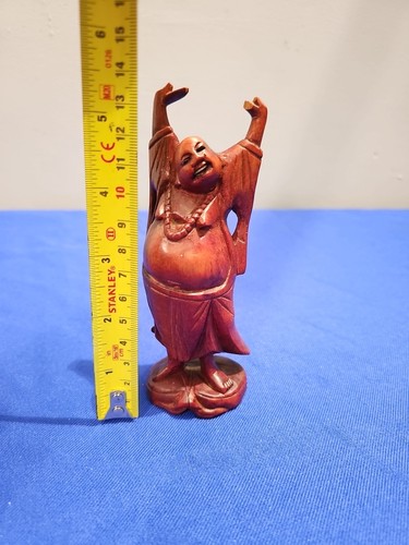 Carved boxwood laughing buddha - carved,