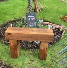 Handmade Treated 60cm Wooden Garden Sleeper Bench.