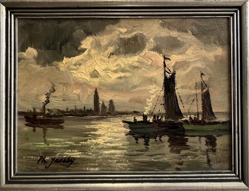 Antique oil painting fine - antique,