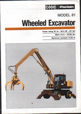 CASE POCLAIN "Model 81" Wheeled Hydraulic Excavator Brochure Leaflet