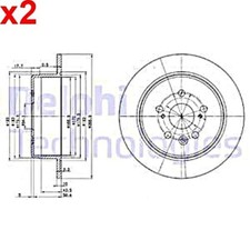 2X Brake Disc DELPHI Fits